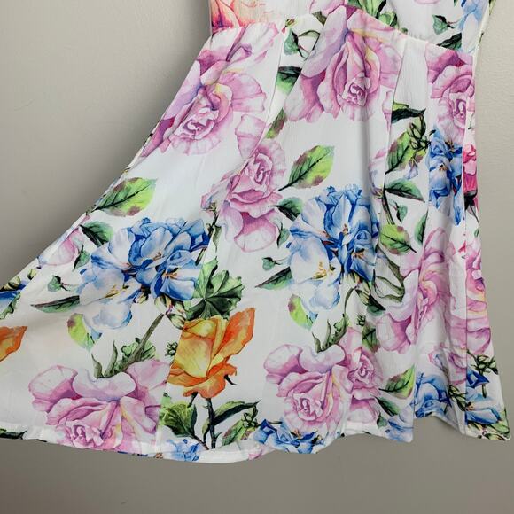 Show Me Your Mumu Ibiza Floral Swing Mini Dress XS Extra Small Open Back - Picture 9 of 11
